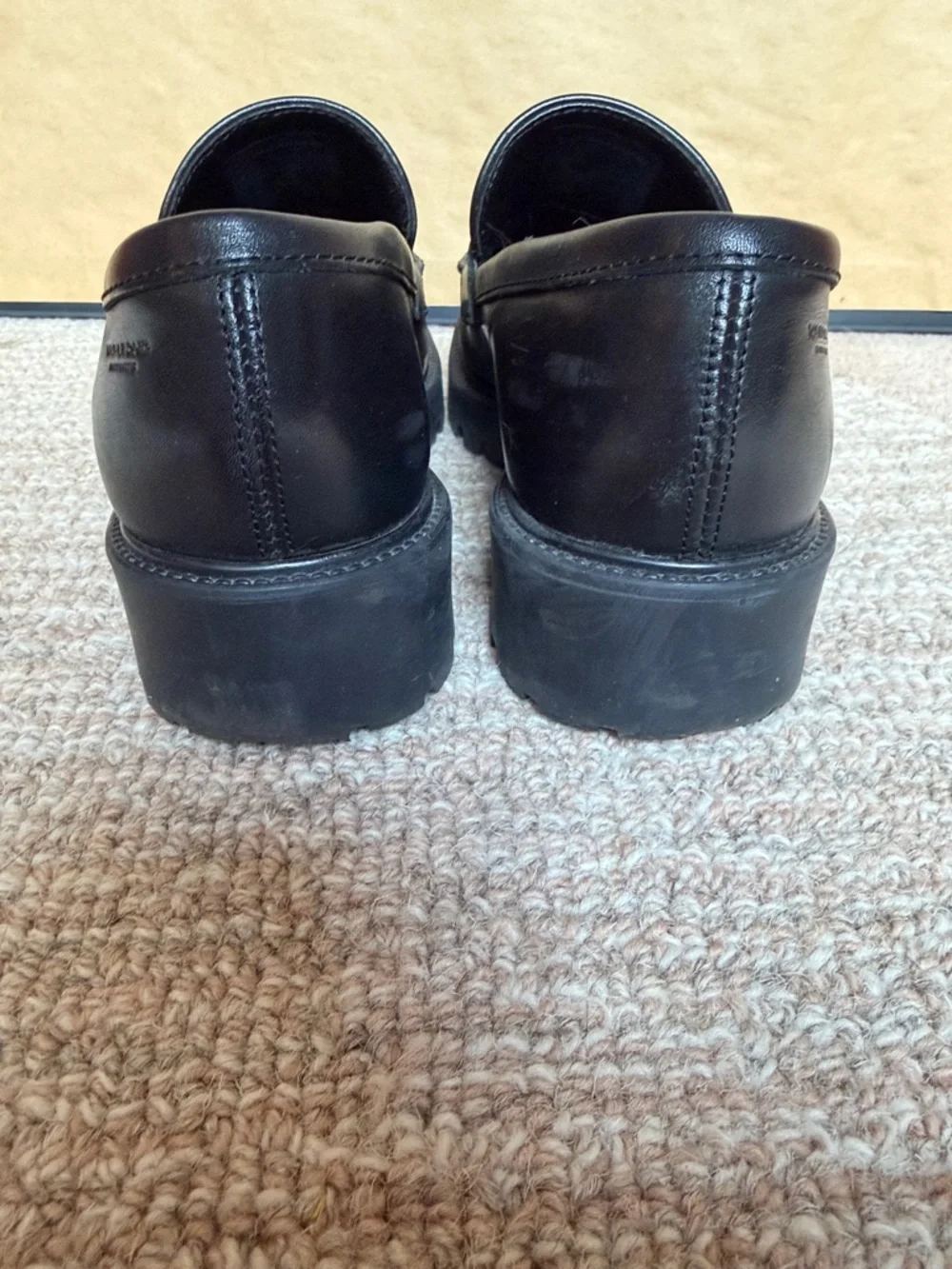 Vagabond Black Leather Chunky Loafers - Picture 3 of 6